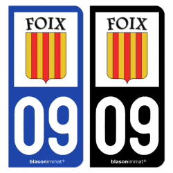 Autocollant plaque d'immatriculation 09 Foix - Ville