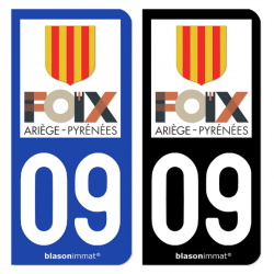 Autocollant plaque d'immatriculation 09 Foix - Tourisme