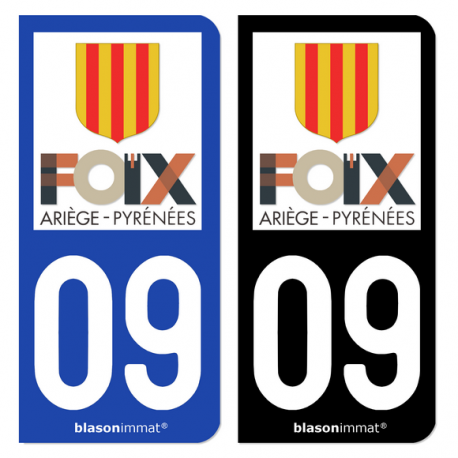 Autocollant plaque d'immatriculation 09 Foix - Tourisme
