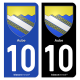 Autocollant plaque d'immatriculation 10 Aube - Armoiries