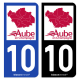 Autocollant plaque d'immatriculation 10 Aube - Département