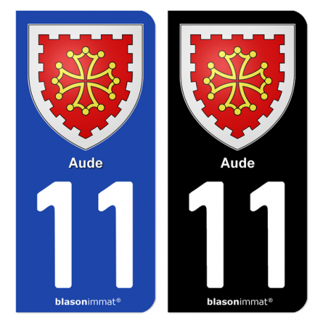 Autocollant plaque d'immatriculation 11 Aude - Armoiries