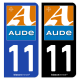 Autocollant plaque d'immatriculation 11 Aude - Département