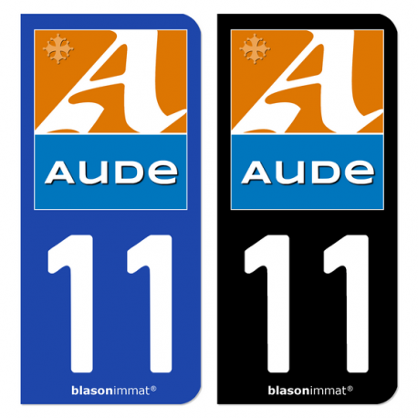 Autocollant plaque d'immatriculation 11 Aude - Département