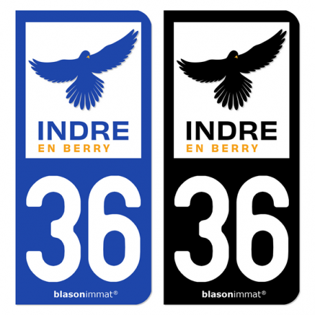 Autocollant plaque d'immatriculation 36 Indre - Département