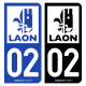 Autocollant plaque d'immatriculation 02 Laon - Ville