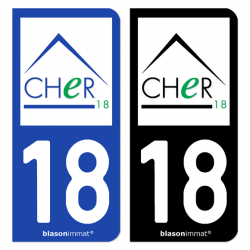 Autocollant plaque d'immatriculation 18 Cher - Département