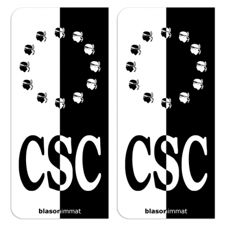 Autocollant plaque d'immatriculation CSC Corsica Collector - Identifiant Européen