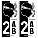 Autocollant plaque d'immatriculation 2AB Corsica - Collector