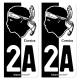 Autocollant plaque d'immatriculation 2A Corsica - Collector