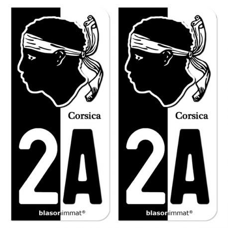 Autocollant plaque d'immatriculation 2A Corsica - Collector