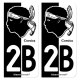 Autocollant plaque d'immatriculation 2B Corsica - Collector