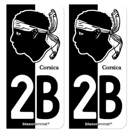Autocollant plaque d'immatriculation 2B Corsica - Collector