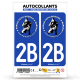 Autocollant plaque d'immatriculation 2B Corse - Ribellu Patriottu