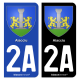 Autocollant plaque d'immatriculation 2A Aiacciu - Armoiries