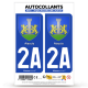 Autocollant plaque d'immatriculation 2A Aiacciu - Armoiries