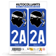 Autocollant plaque d'immatriculation 2A Corsica - Tête de Maure