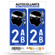 Autocollant plaque d'immatriculation 2AB Corsica - Tête de Maure