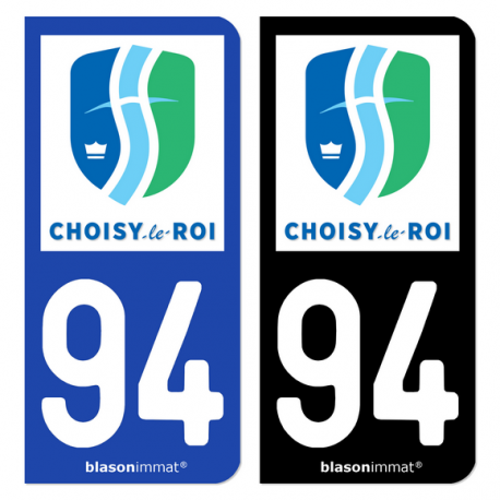 Autocollant plaque d'immatriculation 94 Choisy-le-Roi - Ville