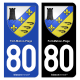 Autocollant plaque d'immatriculation 80 Fort-Mahon-Plage - Armoiries