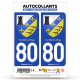 Autocollant plaque d'immatriculation 80 Fort-Mahon-Plage - Armoiries