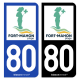 Autocollant plaque d'immatriculation 80 Fort-Mahon-Plage - Ville
