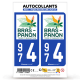 Autocollant plaque immatriculation 974 Bras-Panon - Ville