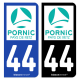Autocollant plaque immatriculation 44 Pornic - Pays de Retz