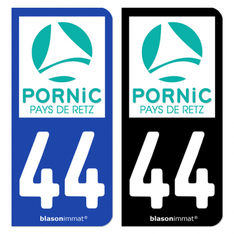 Autocollant plaque immatriculation 44 Pornic - Pays de Retz