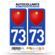Autocollant plaque immatriculation 73 Aix-les-Bains - Armoiries