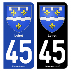 Autocollant plaque immatriculation 45 Loiret - Armoiries