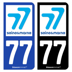 Autocollant plaque immatriculation 77 Seine-et-Marne - Département