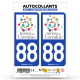 Autocollant plaque immatriculation 88 Lorraine - Terres