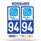 Autocollant plaque immatriculation 94 Val-de-Marne - Département