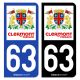 Autocollant plaque immatriculation 63 Clermont-Ferrand - Ville