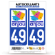 Autocollant plaque immatriculation 49 Maine-et-Loire - Département
