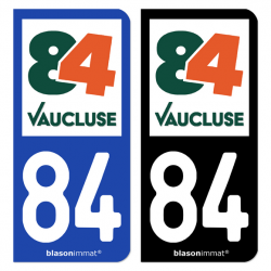 Autocollant plaque immatriculation 84 Vaucluse - Département