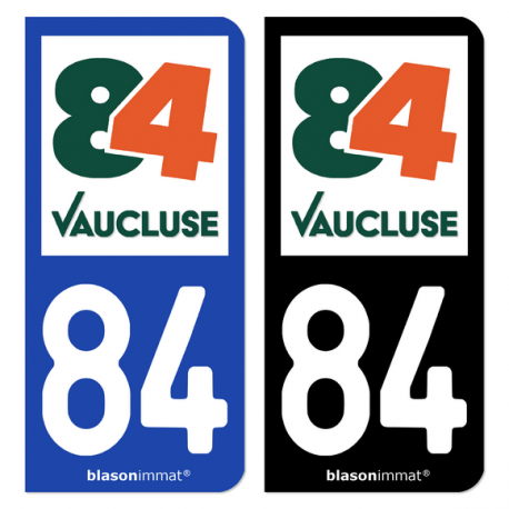 Autocollant plaque immatriculation 84 Vaucluse - Département