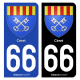 Autocollant plaque immatriculation 66 Céret - Armoiries