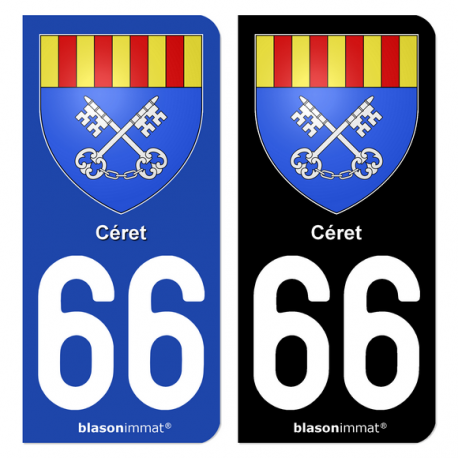 Autocollant plaque immatriculation 66 Céret - Armoiries