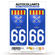 Autocollant plaque immatriculation 66 Céret - Armoiries