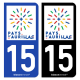 Autocollant plaque immatriculation 15 Aurillac - Pays