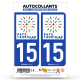Autocollant plaque immatriculation 15 Aurillac - Pays