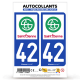 Autocollant plaque immatriculation 42 Saint-Etienne - Ville