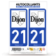 Autocollant plaque immatriculation 21 Dijon - Ville