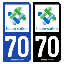Autocollant plaque immatriculation 70 Haute-Saône - Département