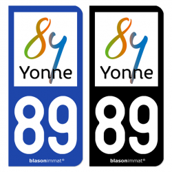 Autocollant plaque immatriculation 89 Yonne - Département