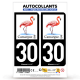 Autocollant plaque immatriculation 30 Camargue - Flamant Rose