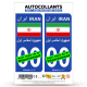 Autocollant plaque immatriculation Iran - Drapeau