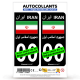 Autocollant plaque immatriculation Iran - Drapeau